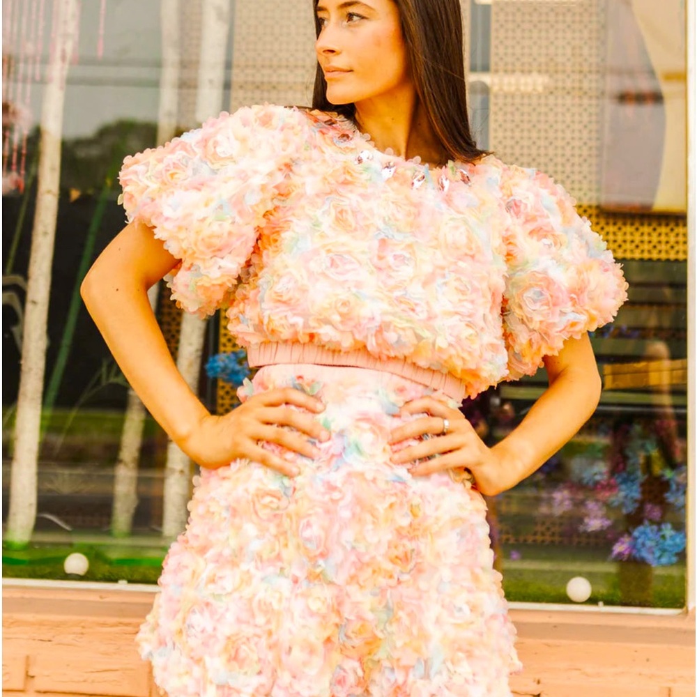 Queen of Sparkles Pink Floral Set 🌸 Size Large